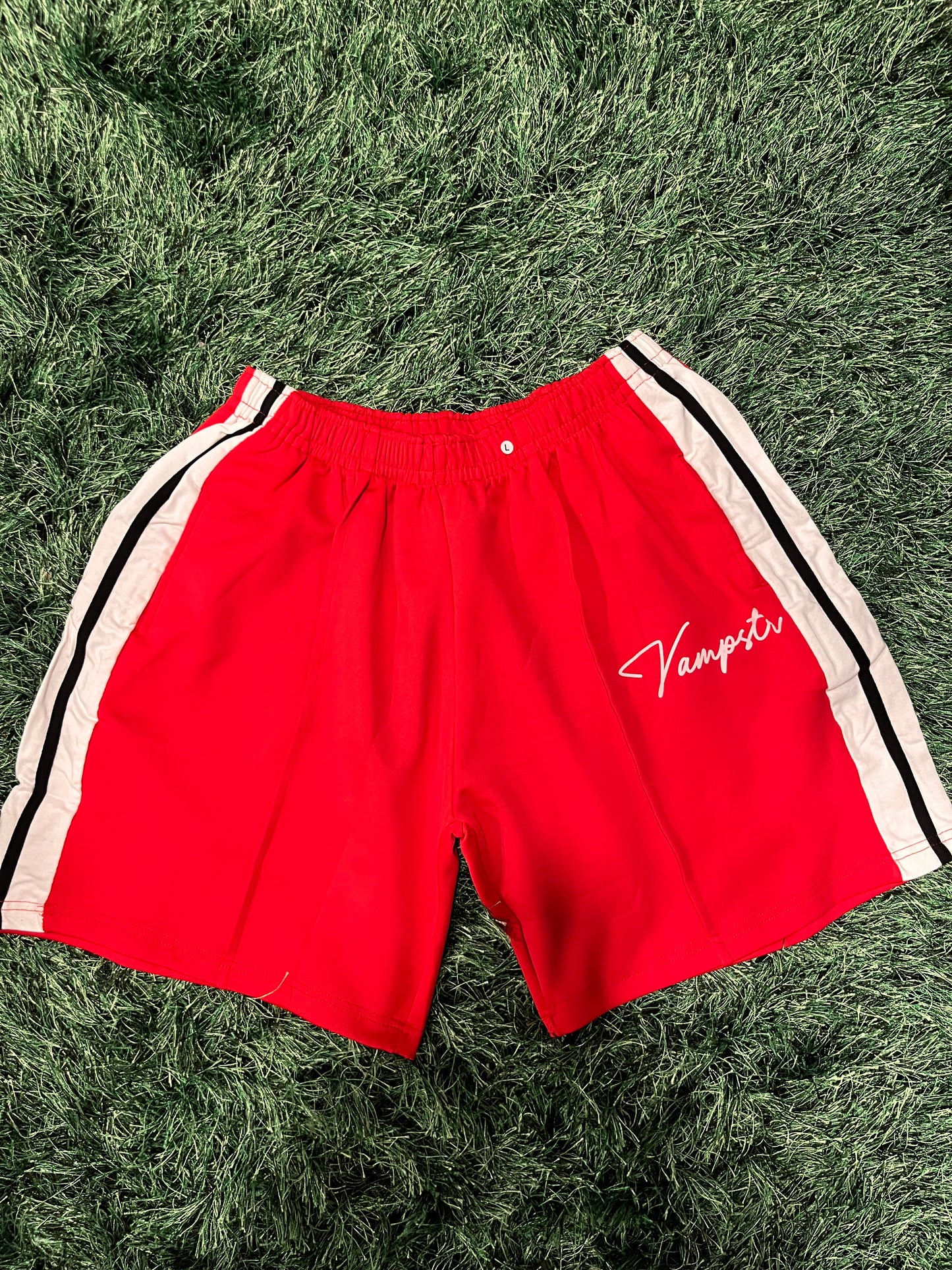 Vampstr red track shorts